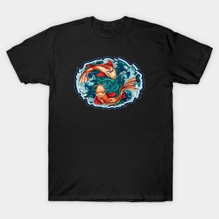 Bright koi fish in waves T-Shirt